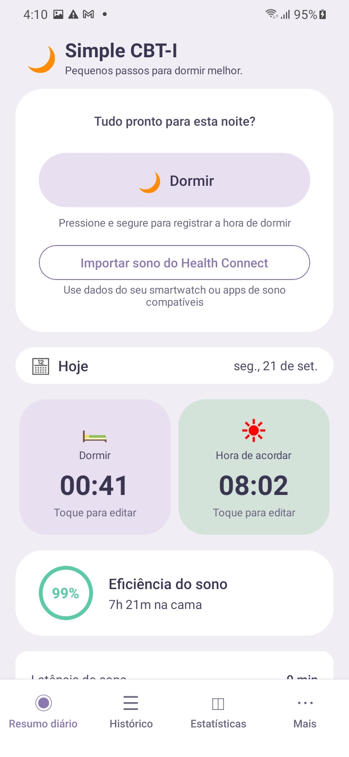Diário de sono — Daily Insight
