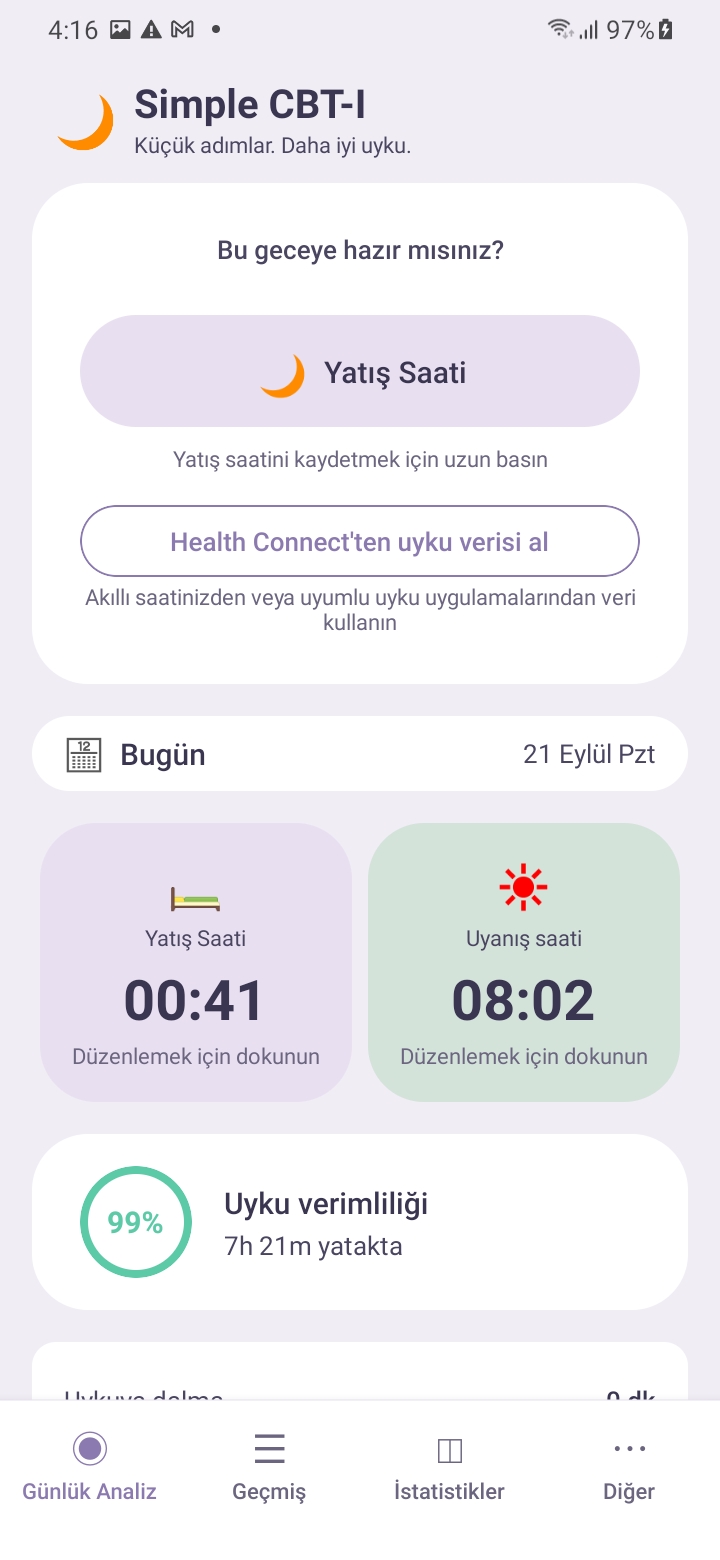 Uyku Günlüğü — Daily Insight